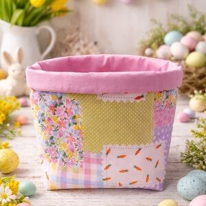 Pastel Patchwork Fabric Easter Basket